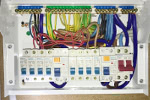 New electrical consumer unit/fuse board installed to replace a failed one.